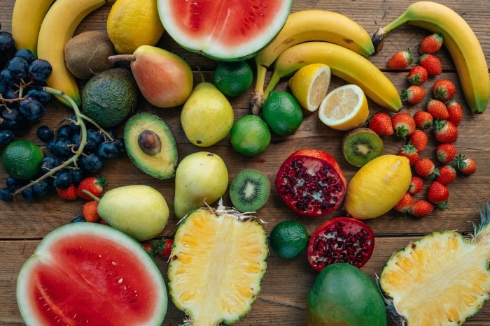 Fruits and vegetables have high fibre and water content.
